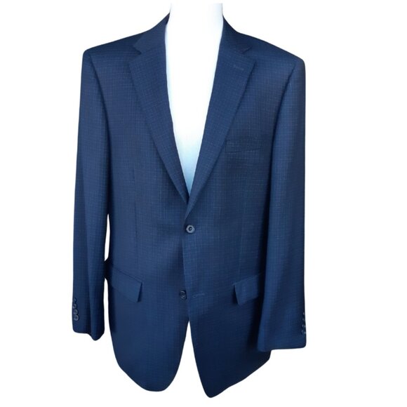 Daniel Hechter Paris 42L Indigo Blue Men's Sport Coat Jacket Blazer - Picture 10 of 10